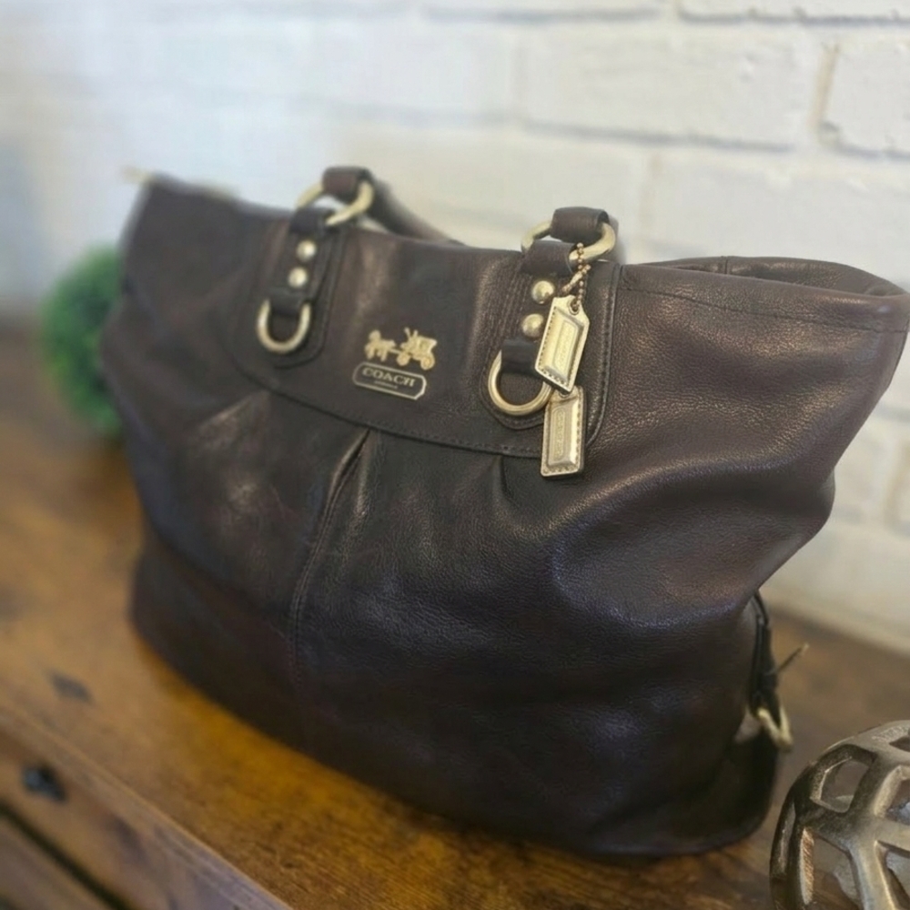 Authentic Coach Madison Julianne Espresso Leather Satchel Tote 12935 - Picture 2 of 16